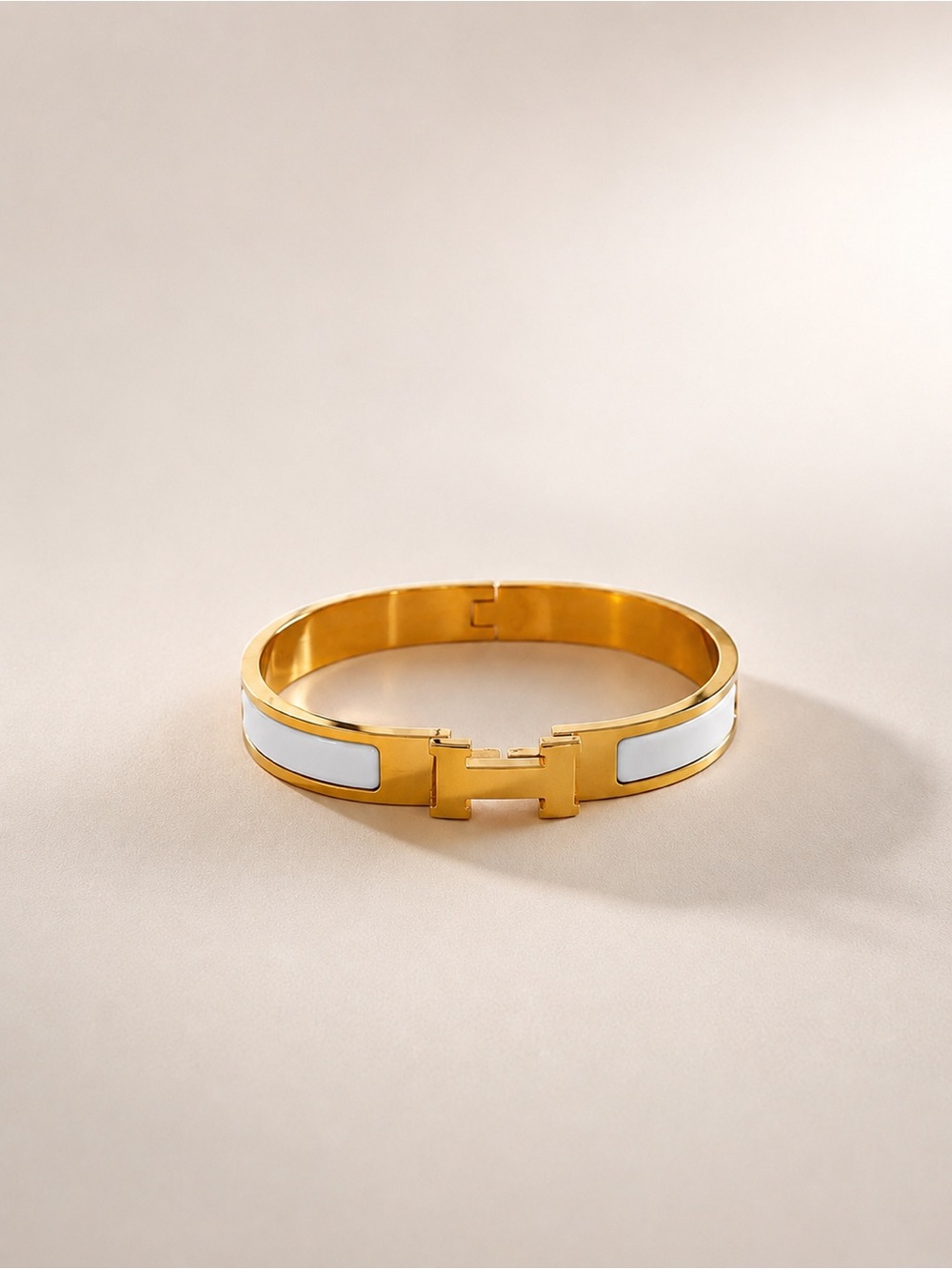 Gold and White bangle bracelet
